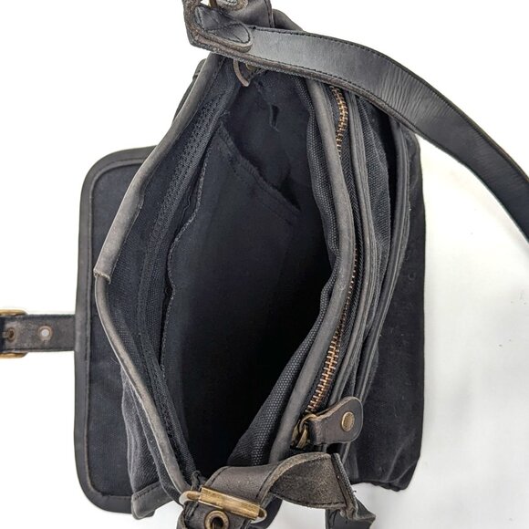 GHURKA Black Denim and Leather Rugged Messenger Crossbody - Picture 9 of 16